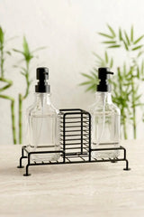 Kitchen Life 2'li Tezgah Üstü Metal Standlı Sünger Hazneli Sabunluk 500 ml-Mutfak Banyo Evye Yanı Sabunluk Seti