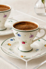 Kitchen Life Gözde 4 Parça 2 Kişilik Porselen Kahve Fincan Takımı 100 ml