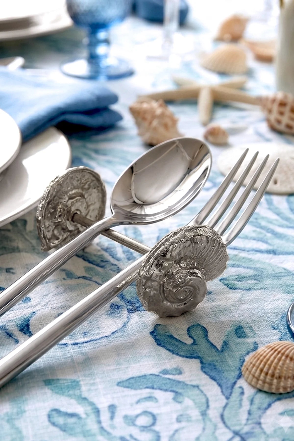 2'li Metal Gümüş Sarmal Çatal Kaşık Bıçak Standı