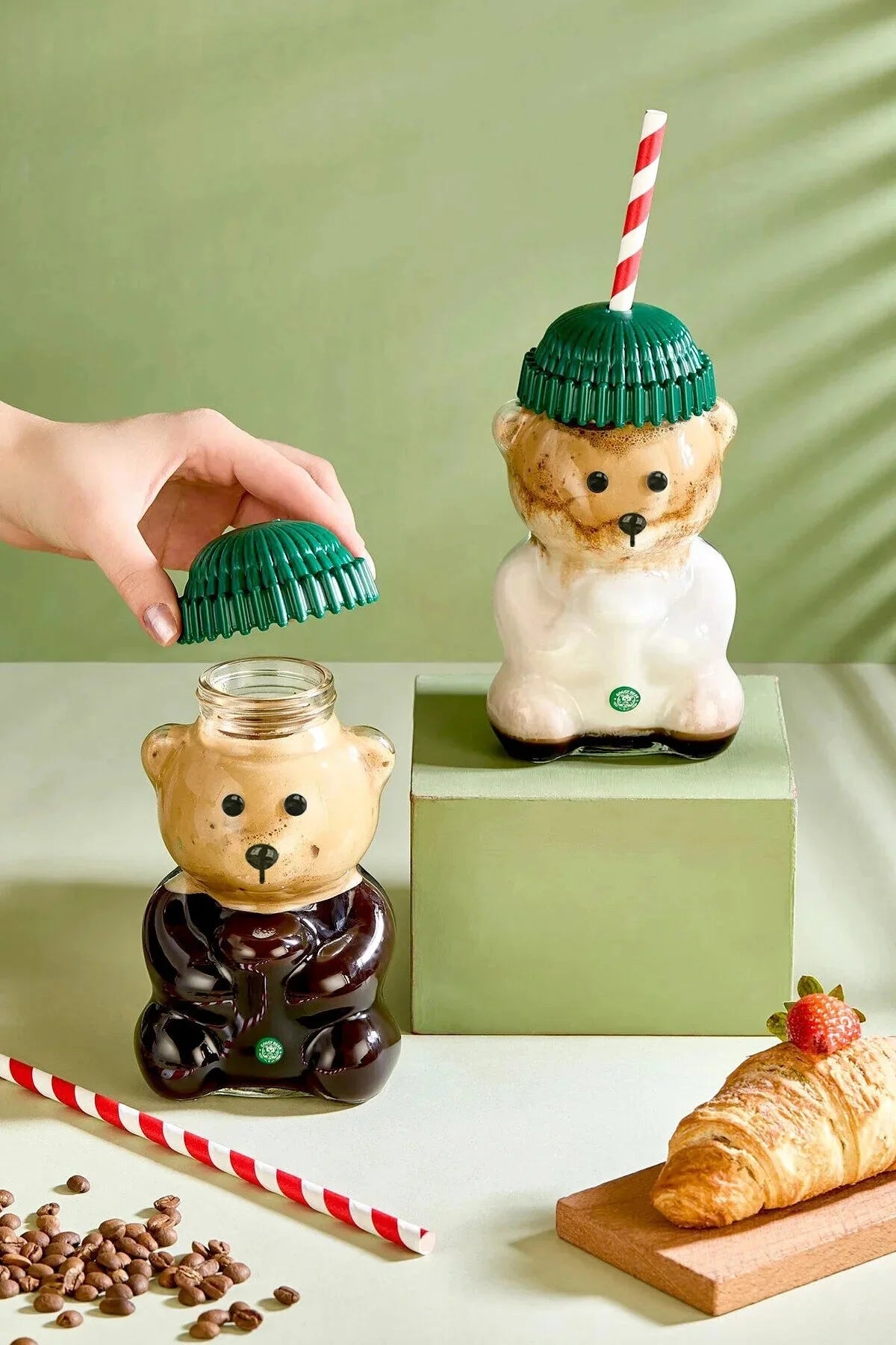 Bearista Cam Soğuk İçecek Bardağı Ayıcıklı Bardak 591ml