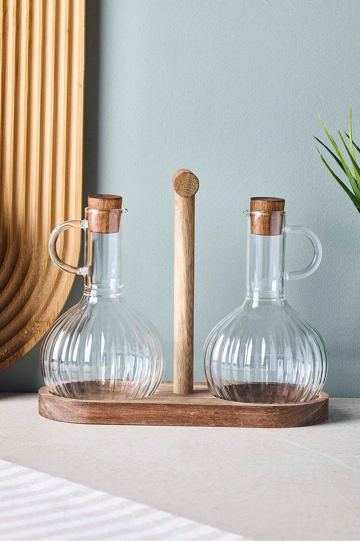 PEROTTİ Ralf 2'li 350 ml Akasya Standlı Yağdanlık-Sirkelik