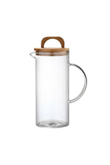 PEROTTİ Acacia 1300 ml Akasya Vakum Kapak Borosilikat Yuvarlak Cam Sürahi 10x22 Cm