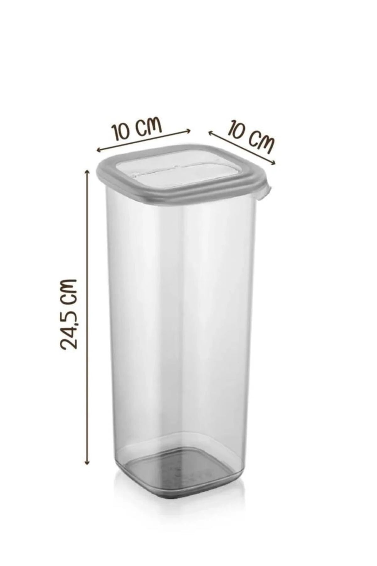 PEROTTİ Outlet Locky Şeffaf 12'li 1750 ml Kare Erzak Saklama Kabı