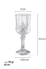 PEROTTİ Capone Crystal Cam 6'lı Kahve Yanı Bardak 55 ml
