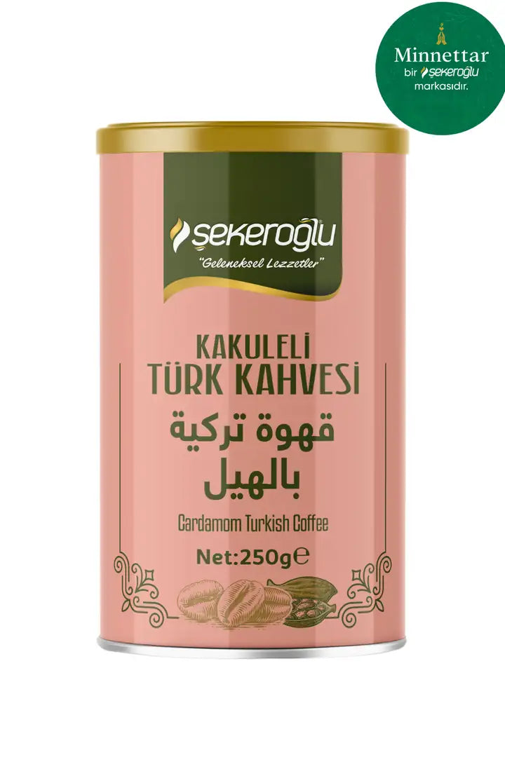 MİNNETTAR Caffè turco alla cardamoma 250 gr in speciale confezione cilindrica