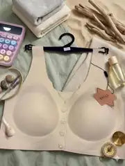 Kadın Ten Rengi Fitilli Dolgusuz Balensiz Önden Düğmeli Toparlayıcı Sütyen Modeli