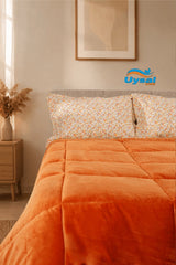 Uysal Home Kadife Uyku Seti %100 Pamuklu Turuncu Tek Kişilik