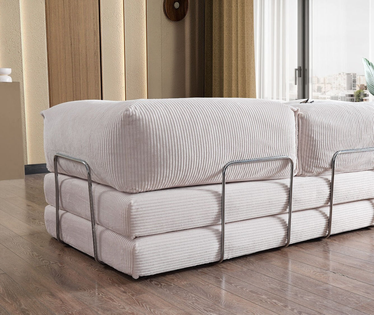Doqu Home - Cosmo Çok Fonksiyonlu Köşe Koltuk Krem