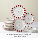 Karaca x Galatasaray Lisanslı Forever Bone 24 Parça 6 Kişilik Yemek Takımı