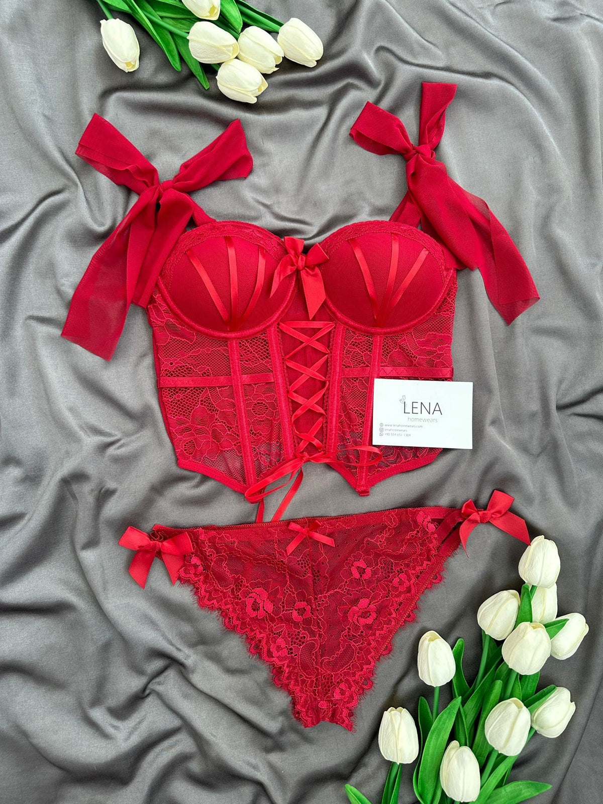 Marliyn Bordo Büstiyer Takımı