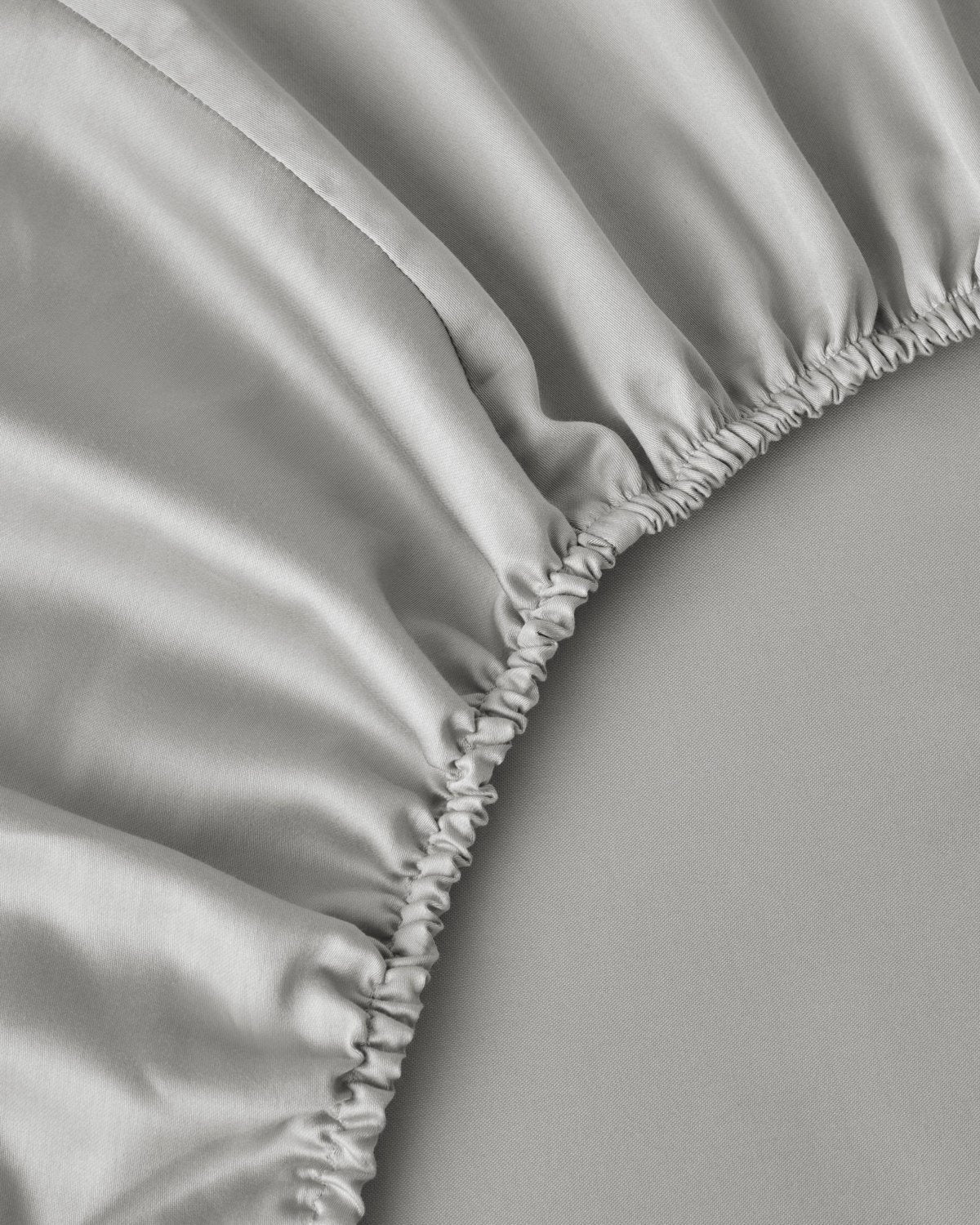 Micell Lyocell Saten Çarşaflı King Size Nevresim Takımı 240x220 cm Açık Gri