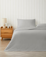 Micell Lyocell Saten Çarşaflı King Size Nevresim Takımı 240x220 cm Açık Gri
