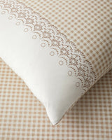 Petite Lace Pamuk Çarşaflı Çift Kişilik Nevresim Takımı 200x220 cm Bej