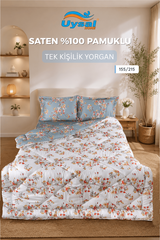Uysal Home Saten Yorgan %100 Pamuklu Tek Kişilik