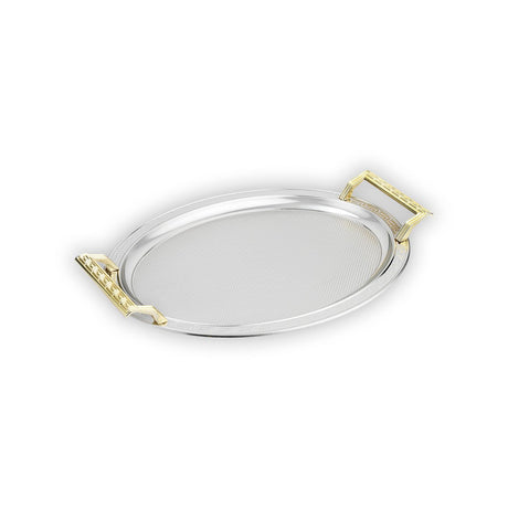 Schafer Ela 2 li Oval Çay Tepsisi-Platin02