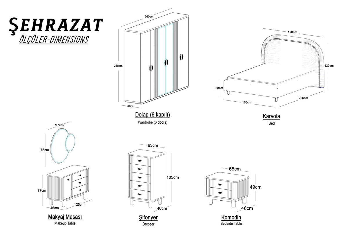 Şehrazat Düğün Paketi (Yatak+Karyola Hediye)
