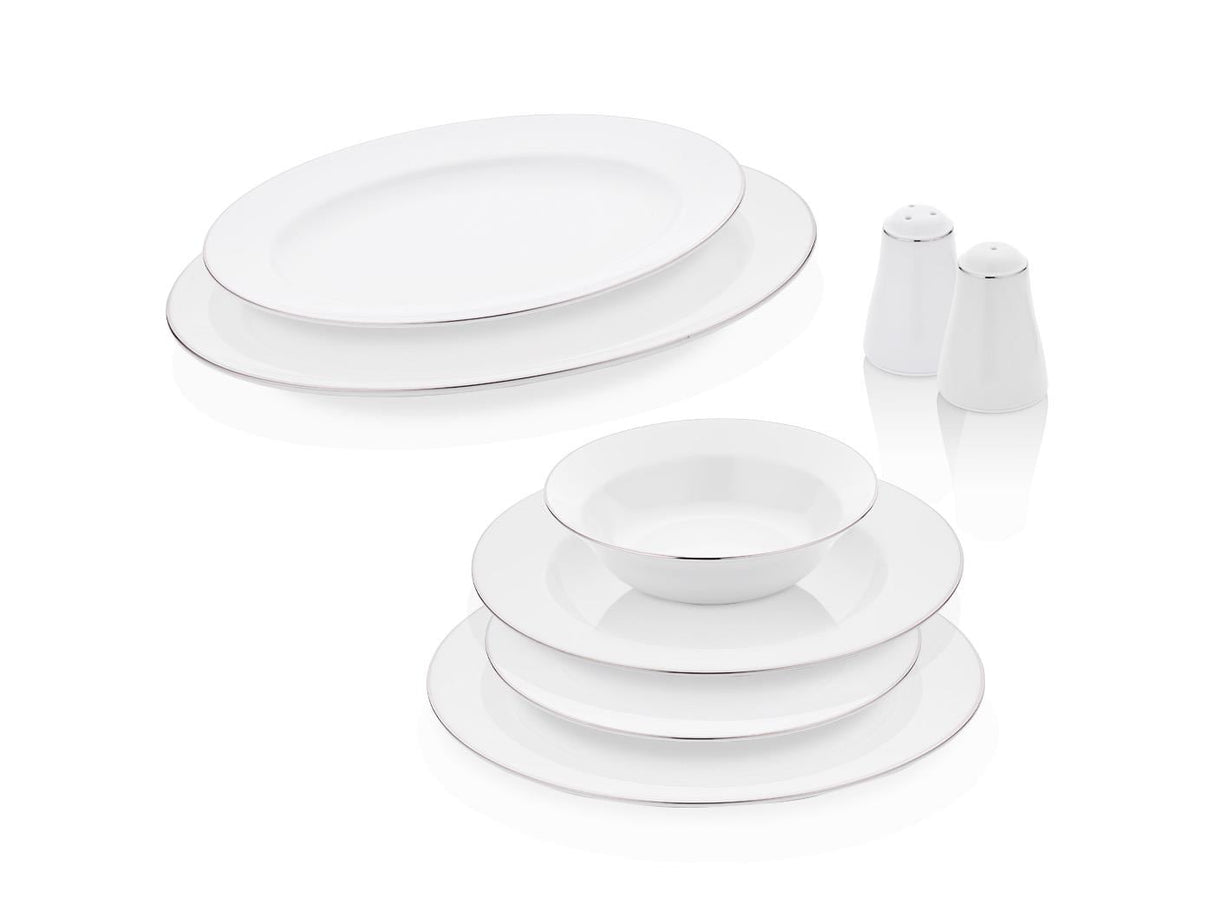 Taç Alyona 53 Parça 12 Kişilik Yemek Takımı Platin