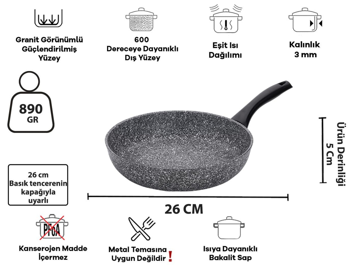 Taç Master Cook Tombik 7 Parça Tencere Seti Gri