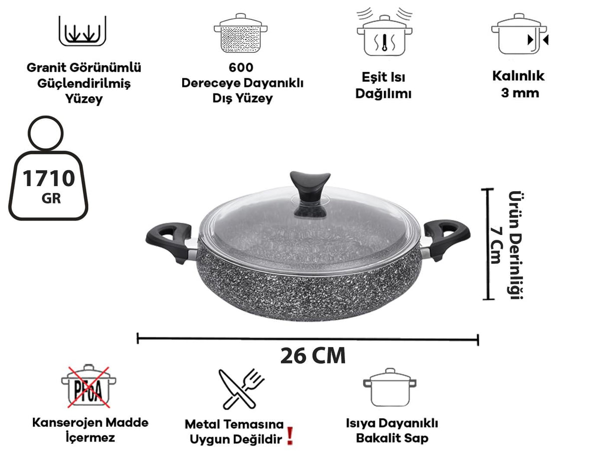 Taç Master Cook Tombik 7 Parça Tencere Seti Gri