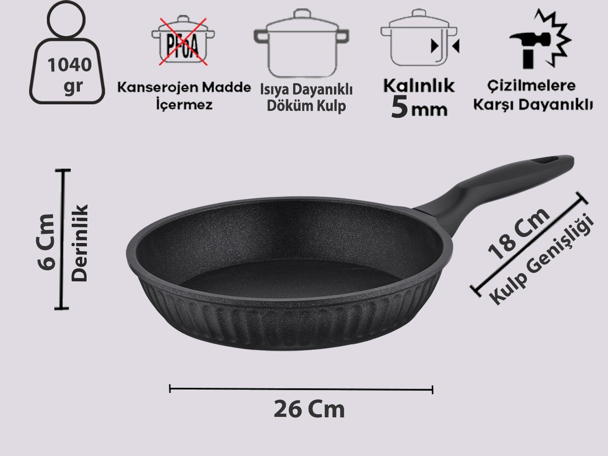 Taç Valeriya Döküm Kapak 7 Parça Döküm Tencere Seti