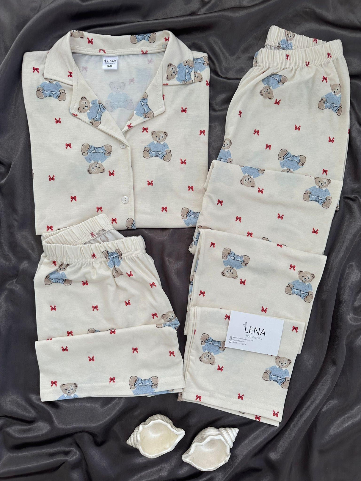 Tatlı Bear 3'lü Kısa Kollu Pijama Takımı