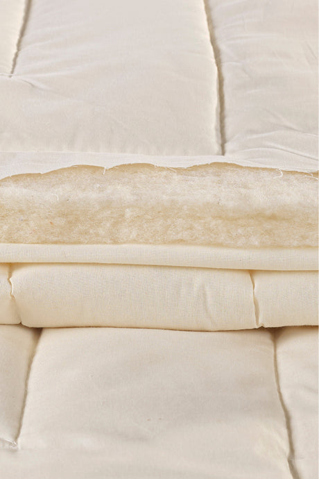 Uysal Home Merinos Kuzu Yünü Yorgan Pamuklu Akfil Krem Tek Kişilik