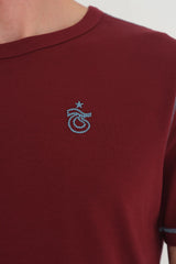 TSHIRT OMUZ VE KOLLARI ZİNCİR DİKİŞLİ BORDO