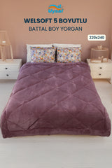 Uysal Home Welsoft Yorgan 5 Boyutlu Gül Kurusu Battal Boy