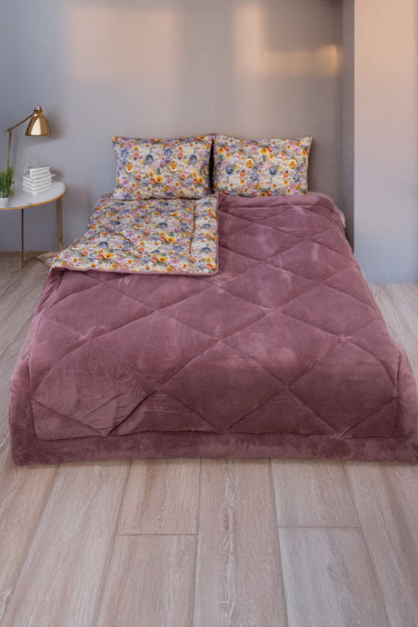 Uysal Home Welsoft Uyku Seti %100 Pamuklu 5 Boyutlu Gül Kurusu Tek Kişilik