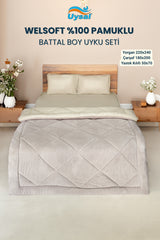 Uysal Home Welsoft Uyku Seti %100 Pamuklu Akfil Bej Battal Boy