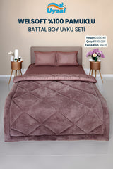 Uysal Home Welsoft Uyku Seti %100 Pamuklu Akfil Gül Kurusu Battal Boy