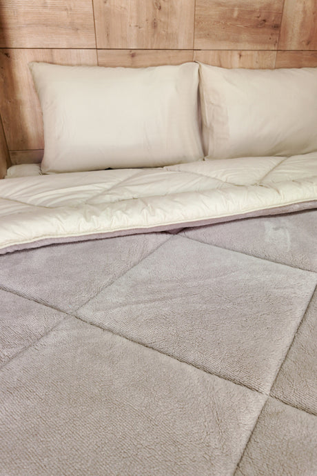Uysal Home Welsoft Yorgan %100 Pamuklu Akfil Bej Çift Kişilik