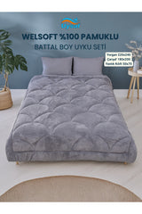 Uysal Home Welsoft Uyku Seti %100 Pamuklu Akfil Midye Desen Antrasit Battal Boy