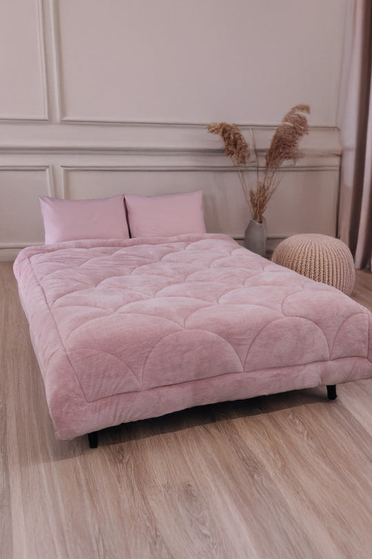 Uysal Home Welsoft Uyku Seti %100 Pamuklu Akfil Midye Desen Pudra Battal Boy