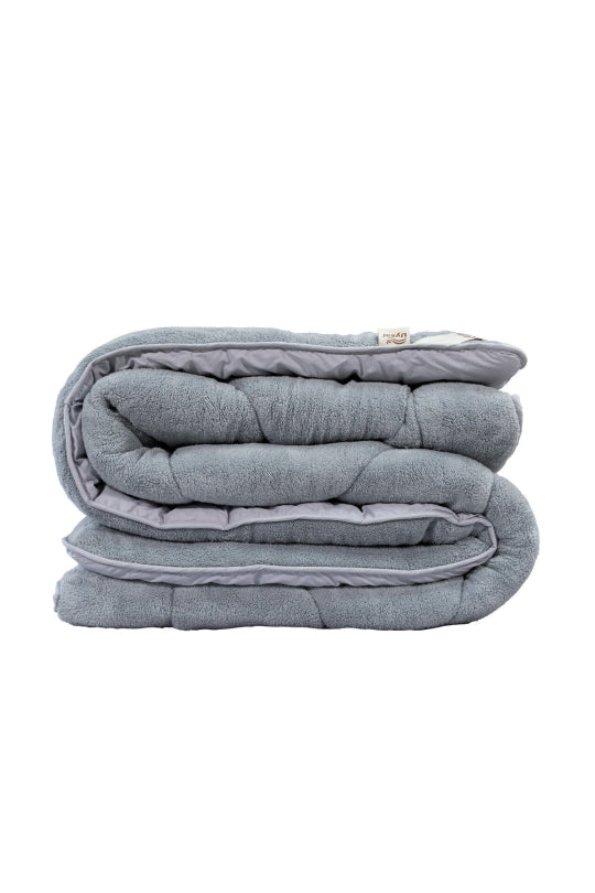Uysal Home Welsoft Yorgan %100 Pamuklu Akfil Midye Desen Gri Battal Boy