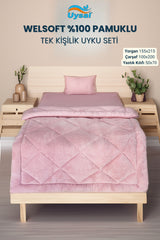 Uysal Home Welsoft Uyku Seti %100 Pamuklu Akfil Pudra Tek Kişilik